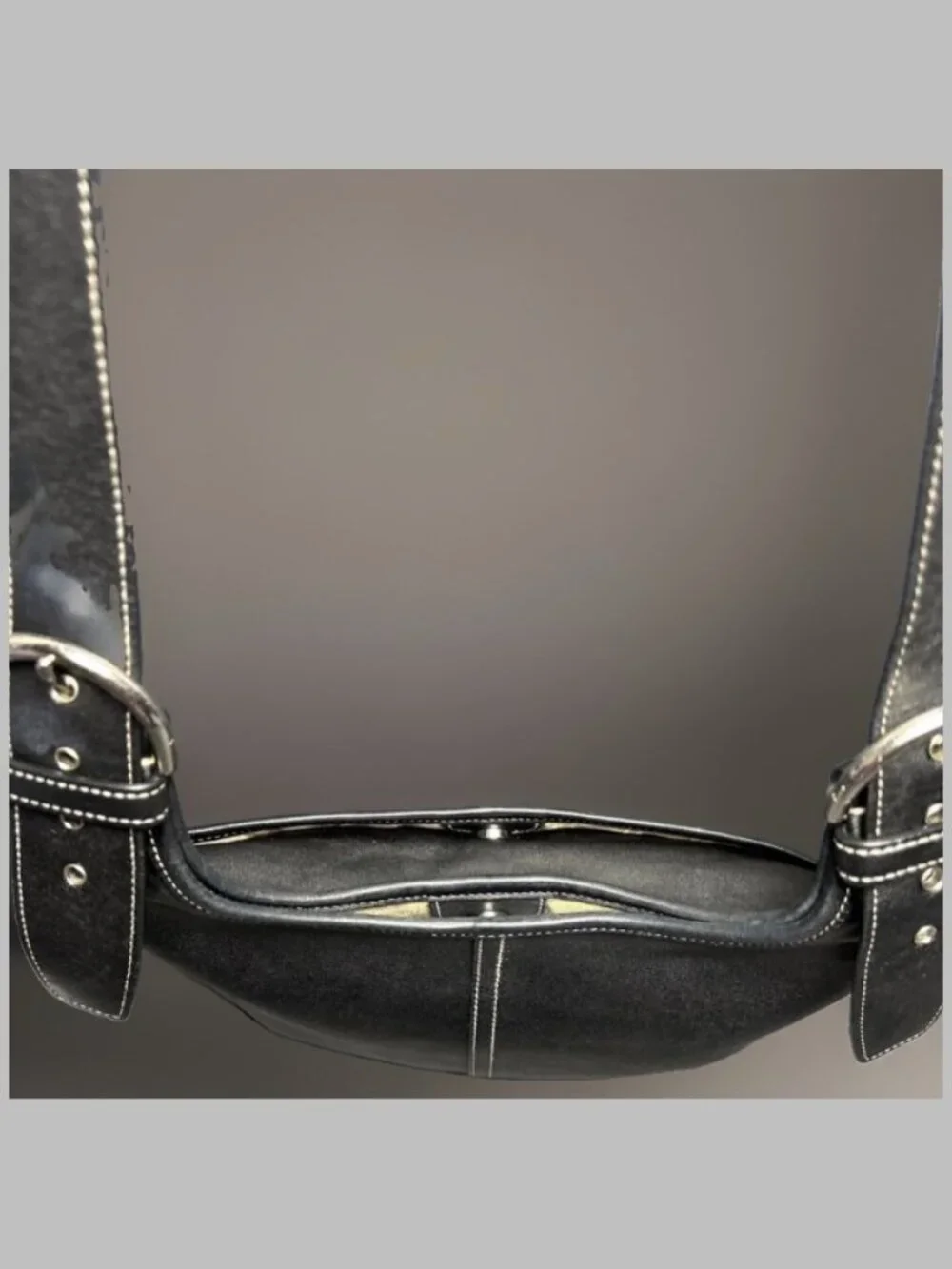 Coach Soho Legacy Slim Hippie 9549 Black Leather Crossbody Shoulder Bag Purse